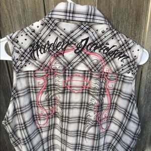 Harley Davidson button up blouse